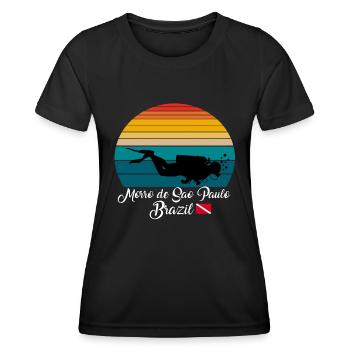 Morro de São Paulo Brazil Diving - Women's Functional T-Shirt - black - Front - AI Model Female 172 light (172cm)