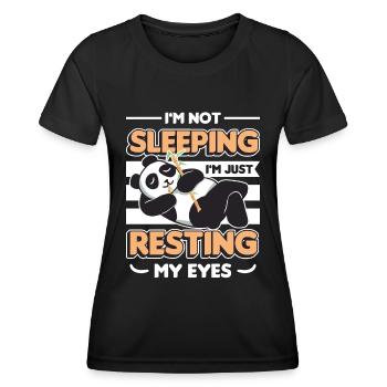 Je ne dors pas, je repose juste mes yeux. - T-shirt sport Femme - noir - Devant - AI Model Female 172 light (172cm)