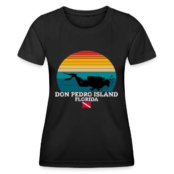 Don Pedro Island US Island Diving - Women's Functional T-Shirt - black - Front - AI Model Female 172 light (172cm)