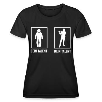 Dein Talent Mein Talent Flöte Flötenspieler Flöten - Frauen Funktions-T-Shirt - Schwarz - Vorne - AI Model Female 172 light (172cm)