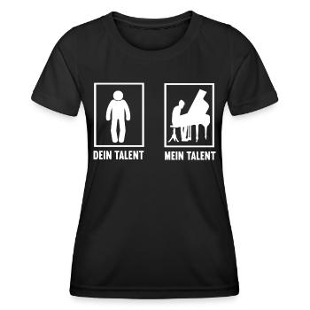 Dein Talent Mein Talent Piano Pianist Klavier - Frauen Funktions-T-Shirt - Schwarz - Vorne - AI Model Female 172 light (172cm)