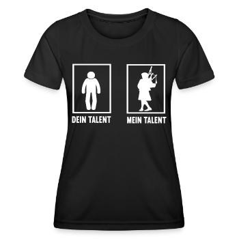 Dein Talent Mein Talent Dudelsack Dudelsackspieler - Frauen Funktions-T-Shirt - Schwarz - Vorne - AI Model Female 172 light (172cm)