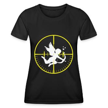 Anti Valentin T-shirt - Cadeau anti-Saint Valentin - T-shirt sport Femme - noir - Devant - AI Model Female 172 light (172cm)