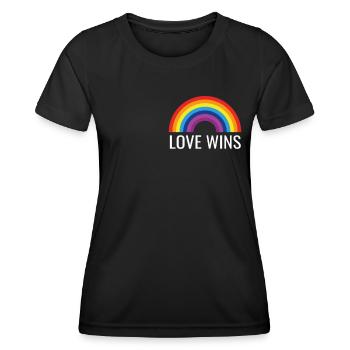 L'amour gagne - T-shirt sport Femme - noir - Devant - AI Model Female 172 light (172cm)