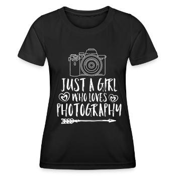 photographer - Women's Functional T-Shirt - black - Front - AI Model Female 172 light (172cm)