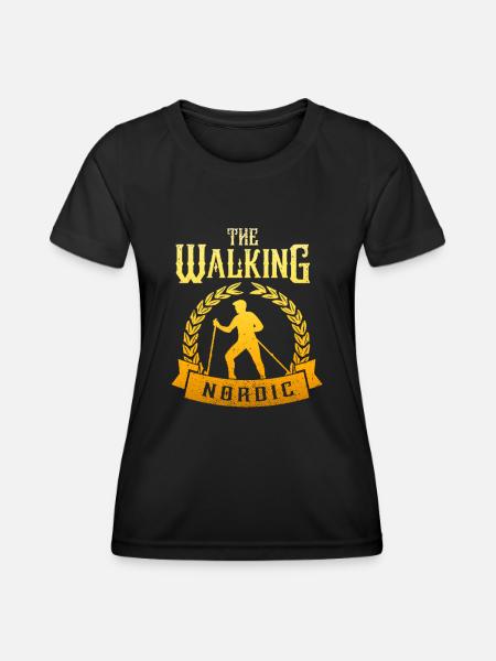 Nordic Walking Spruch - Frauen Funktions-T-Shirt - Schwarz