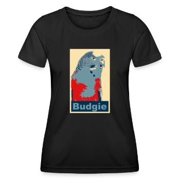 Perruche budgie image - T-shirt sport Femme - noir - Devant - AI Model Female 172 light (172cm)