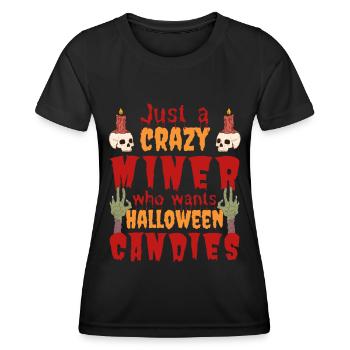 Gruselig lustig Halloween Spruch Minenarbeiter - Frauen Funktions-T-Shirt - Schwarz - Vorne - AI Model Female 172 light (172cm)