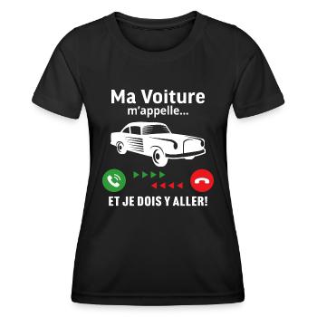 Ma voiture m'appelle voiture classique - T-shirt sport Femme - noir - Devant - AI Model Female 172 light (172cm)