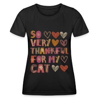 Reconnaissant pour mon chat Chat Automne Gratitude - T-shirt sport Femme - noir - Devant - AI Model Female 172 light (172cm)
