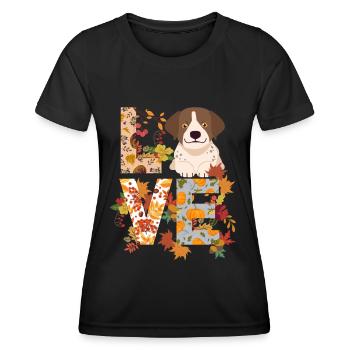Pointer Dog Autumn Gratitude Love - Women's Functional T-Shirt - black - Front - AI Model Female 172 light (172cm)