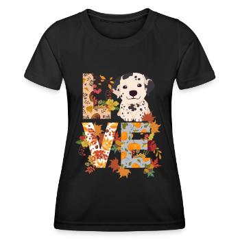 Chien dalmate Automne Gratitude Amour - T-shirt sport Femme - noir - Devant - AI Model Female 172 light (172cm)