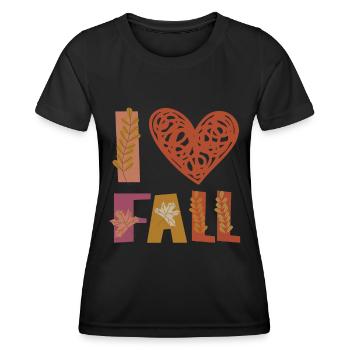 Love Love Autumn Gratitude Leaves - Women's Functional T-Shirt - black - Front - AI Model Female 172 light (172cm)