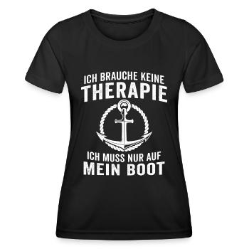 ich brauche ich muss nur auf mein boot - Frauen Funktions-T-Shirt - Schwarz - Vorne - AI Model Female 172 light (172cm)