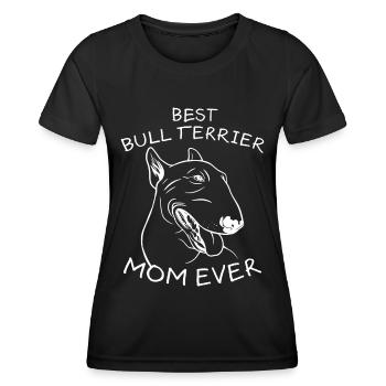 Bull Terrier Maman Chien Disant Bull Terrier Cadeau - T-shirt sport Femme - noir - Devant - AI Model Female 172 light (172cm)