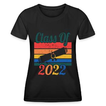 Class of 2022 Graduation Retro Sunset - Women's Functional T-Shirt - black - Front - AI Model Female 172 light (172cm)