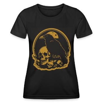 Black Raven, Raven, Raven with Skull Skull - Women's Functional T-Shirt - black - Front - AI Model Female 172 light (172cm)