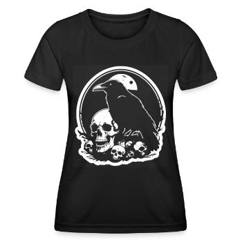 Black Mystic Raven with Skull Skull - Women's Functional T-Shirt - black - Front - AI Model Female 172 light (172cm)