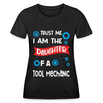 Trust me I'm the Daughter of an tool mechanic - Frauen Funktions-T-Shirt - Schwarz - Vorne - AI Model Female 172 light (172cm)