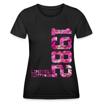 LIMITED EDITION 1982 PINK 44. GEBURTSTAG - Frauen Funktions-T-Shirt - Schwarz - Vorne - AI Model Female 172 light (172cm)