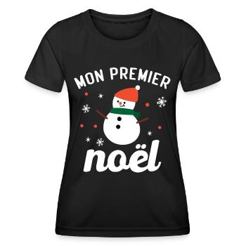 Mon premier noël - T-shirt sport Femme - noir - Devant - AI Model Female 172 light (172cm)