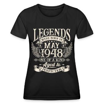 Legenden wurden im Mai 1948 geboren - Frauen Funktions-T-Shirt - Schwarz - Vorne - AI Model Female 172 light (172cm)