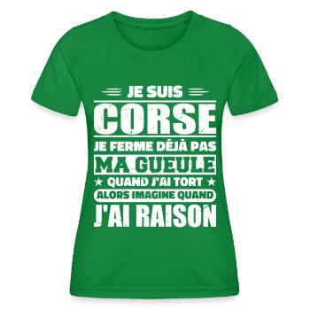 Corsica I don't shut my mouth gift humor - Women's Functional T-Shirt - kelly green - Front - AI Model Female 172 dark (172cm)