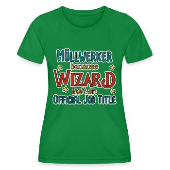 Garbage Collector Wizard - Women's Functional T-Shirt - kelly green - Front - AI Model Female 172 dark (172cm)