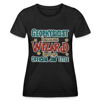 Geophysicist Wizard Geophysik - Frauen Funktions-T-Shirt - Schwarz - Vorne - AI Model Female 172 light (172cm)