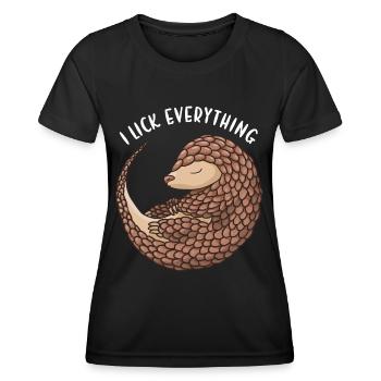 Je lèche tout Pangolin - T-shirt sport Femme - noir - Devant - AI Model Female 172 light (172cm)
