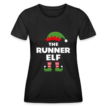 L’Elfe Coureur - T-shirt sport Femme - noir - Devant - AI Model Female 172 light (172cm)