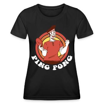 Table Tennis Pingpong Outfit Table Tennis Player - Women's Functional T-Shirt - black - Front - AI Model Female 172 light (172cm)