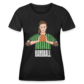 Joueur de handball Handball Outfit Handball Joueur de handball - T-shirt sport Femme - noir - Devant - AI Model Female 172 light (172cm)