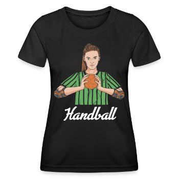 Joueur de handball Handball Outfit Handball Joueur de handball - T-shirt sport Femme - noir - Devant - AI Model Female 172 light (172cm)