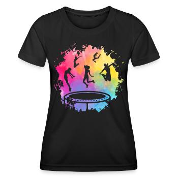 Trampolin - Frauen Funktions-T-Shirt - Schwarz - Vorne - AI Model Female 172 light (172cm)