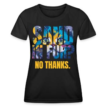 Design coloré de chat Splash Art - T-shirt sport Femme - noir - Devant - AI Model Female 172 light (172cm)