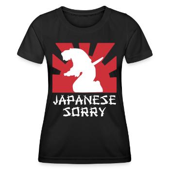 Japan Funny Samurai Saying Japanese Sorry - Women's Functional T-Shirt - black - Front - AI Model Female 172 light (172cm)