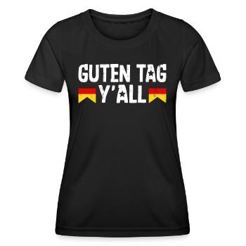 Guten Tag Y'all Germany Flag German Beer Festival - Women's Functional T-Shirt - black - Front - AI Model Female 172 light (172cm)