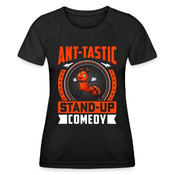 Ant-tastic stand-up comedy - Frauen Funktions-T-Shirt - Schwarz - Vorne - AI Model Female 172 light (172cm)