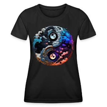 Yin Yang - T-shirt sport Femme - noir - Devant - AI Model Female 172 light (172cm)