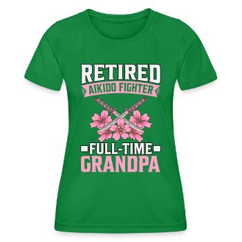 Grand-père combattant d’aïkido à la retraite - T-shirt sport Femme - vert - Devant - AI Model Female 172 dark (172cm)