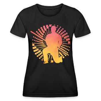 Aikido - Frauen Funktions-T-Shirt - Schwarz - Vorne - AI Model Female 172 light (172cm)