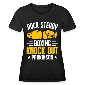 Rock Steady Boxing Knock Out Parkinson - Women's Functional T-Shirt - black - Front - AI Model Female 172 light (172cm)