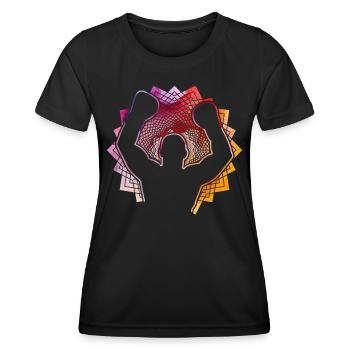Boxen - Frauen Funktions-T-Shirt - Schwarz - Vorne - AI Model Female 172 light (172cm)