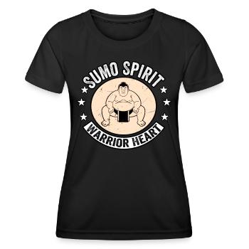 Cœur de guerrier spirituel sumo - T-shirt sport Femme - noir - Devant - AI Model Female 172 light (172cm)