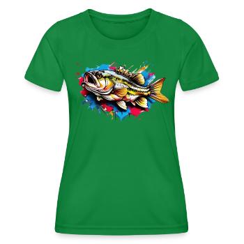Poisson bar - T-shirt sport Femme - vert - Devant - AI Model Female 172 dark (172cm)