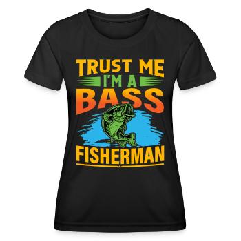Glaub mir, ich bin ein Barschfischer - Frauen Funktions-T-Shirt - Schwarz - Vorne - AI Model Female 172 light (172cm)