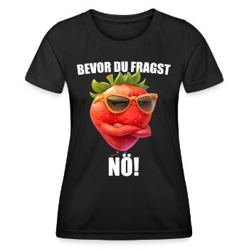 Avant que vous ne demandiez : Non ! Lunettes de soleil fraise Graphique - T-shirt sport Femme - noir - Devant - AI Model Female 172 light (172cm)