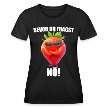 Avant que vous ne demandiez : Non ! Lunettes de soleil fraise graphique - T-shirt sport Femme - noir - Devant - AI Model Female 172 light (172cm)
