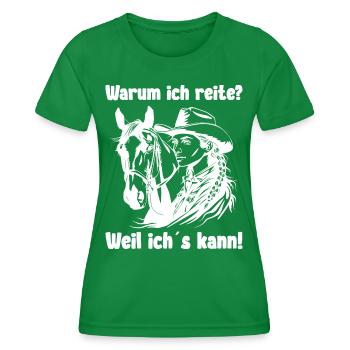 Pferd Mädchen Reiten Spruch Reiterin - Frauen Funktions-T-Shirt - Kelly Green - Vorne - AI Model Female 172 dark (172cm)
